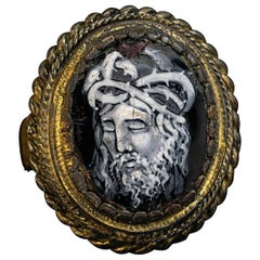 16th Century Renaissance Limoges Enamel Gilt Bronze Ring c. 1550