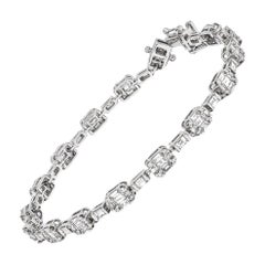 Bracelet en diamant naturel 2.39 CT 18 KT White Gold Link Tennis Bracelet BR55488A