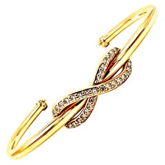 Tiffany & Co. .45 Carat Round  Brilliant Diamond and 18K Yellow Gold Bracelet