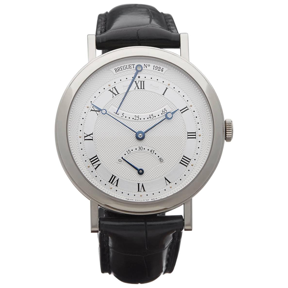 Breguet White Gold Classique retrograde seconds Automatic Wristwatch