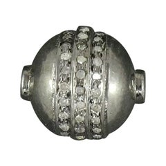 Venta al por mayor 10 piezas de bolas de plata 925 con conector de diamantes pavé