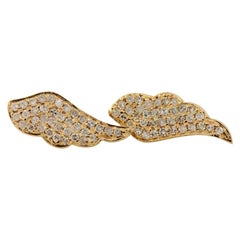14K Gelbgold Feder-Ohrring Naturdiamant