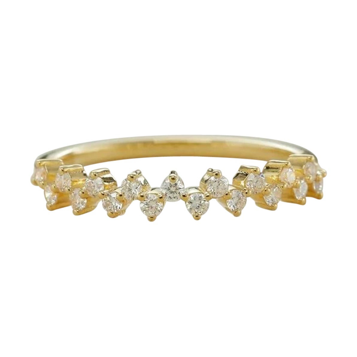 Anillo de eternidad banda de diamantes en oro macizo de 14k