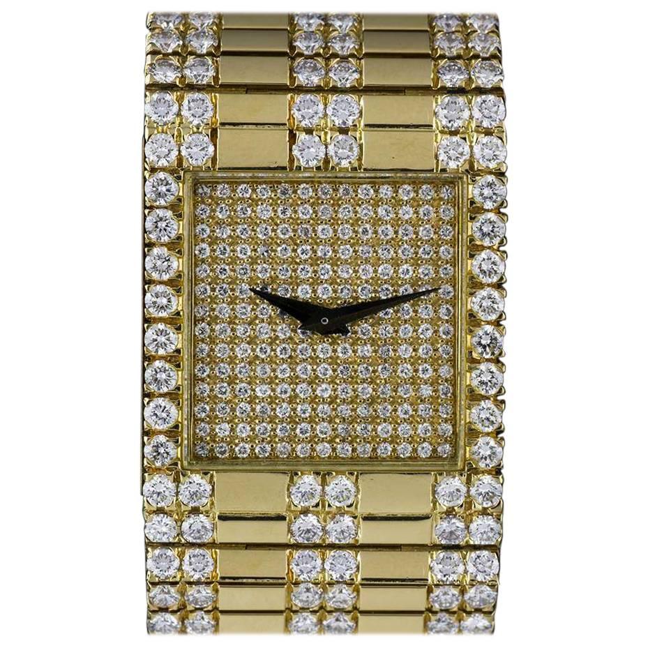 Piaget Ladies Yellow Gold Diamonds Quartz Wristwatch