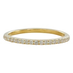 Eternity Diamond Stackable Half Band Ring in 14k Solid Gold