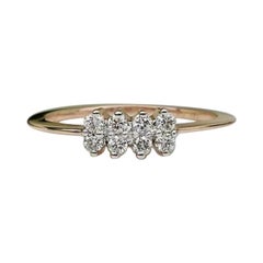 Anillo de boda solitario de oro macizo de 14k con diamante diminuto