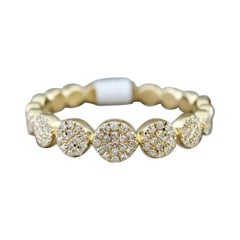 14k Solid Gold Diamond Dainty Round Eternity Band