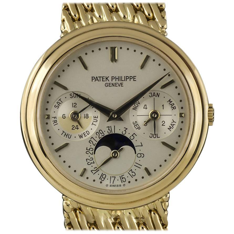 Patek Philippe Gold Perpetual Calendar Moonphase Automatic Wristwatch