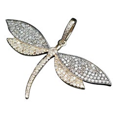 Ciondolo Dragonfly Damselfly in argento 925 e diamanti