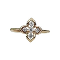 14k Solid Gold Floral Diamond Ring