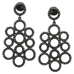 Pendiente de moda redondo con diamante pavé y plata 925