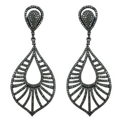 Boucle d'oreille Vintage Pave Diamond 925 Silver Genuine Diamond Fashion Earring