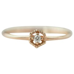 14k Solid Gold Solitär Diamant Verlobungsring