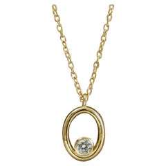 Personalized Diamond Solitaire Pendant Necklace in Solid 14k Gold
