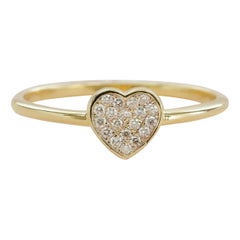 Diamant-Cluster-Herz-Ring aus 14k massivem Gold mit Diamanten