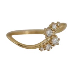 Diamond Cluster Ring in 14k Solid Gold Minimalist
