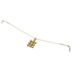 Solid 14k Rose Gold Diamond Necklace Wedding Art Deco N8