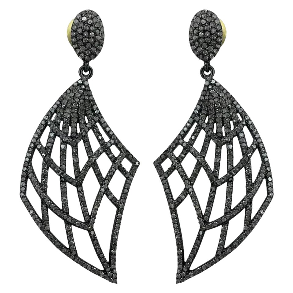 Fang Pave Diamond 925 Silver Fashion Diamond Earring