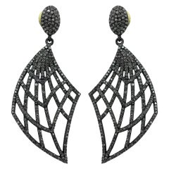 Fang Pave Diamond 925 Silver Fashion Diamond Earring