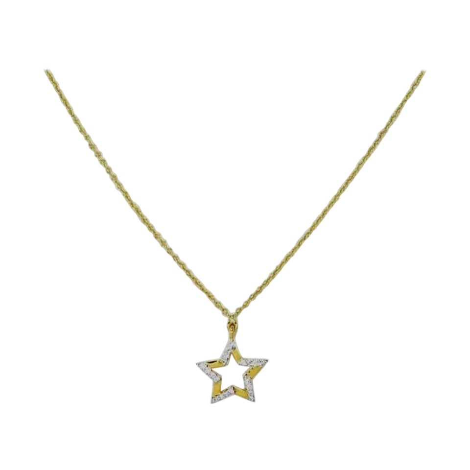 Star Necklace in 14K Solid Gold Chain Diamond Jewelry Dainty