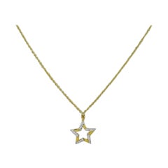 Star Necklace in 14K Solid Gold Chain Diamond Jewelry Dainty