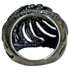 Pave Diamond Dome Ring 925 Silver Diamond Handmade