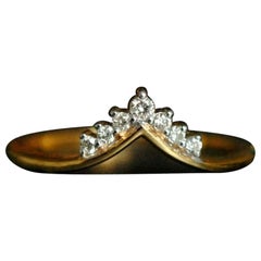 Chevron Stackable in 14k Gold Natural Diamond Wedding Band Promise Ring