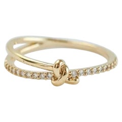 Knot Diamond Ring in 14k Solid