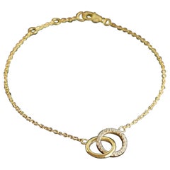 14k Solid Gold Interlocking Circles Chain Eternity Bracelet
