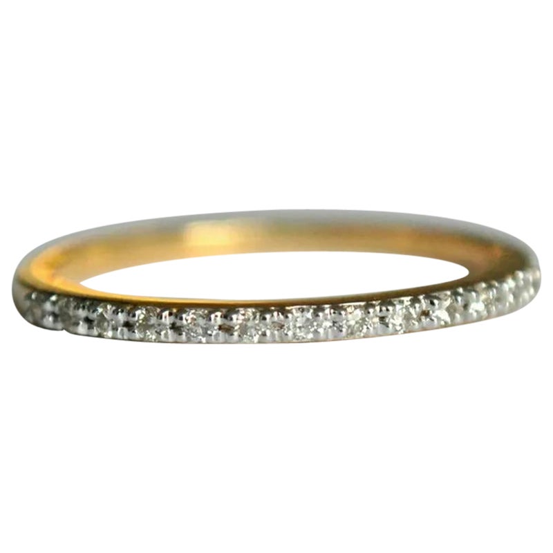 Diamant-Hochzeitsring 14k Massivgold Straight Stack Ring