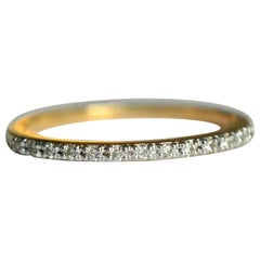 Diamant-Hochzeitsring 14k Massivgold Straight Stack Ring