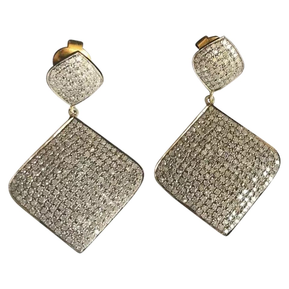 Boucles d'oreilles modernes en or 14 carats et argent 925