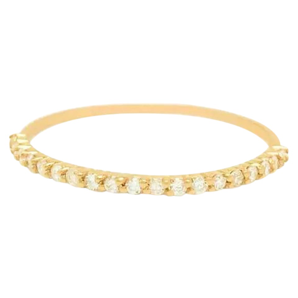 Eternity Gold Half Diamond Band Ring in 14K Yellow Gold