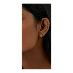 Pendiente Aros Diamante Flotante Oro macizo 14k