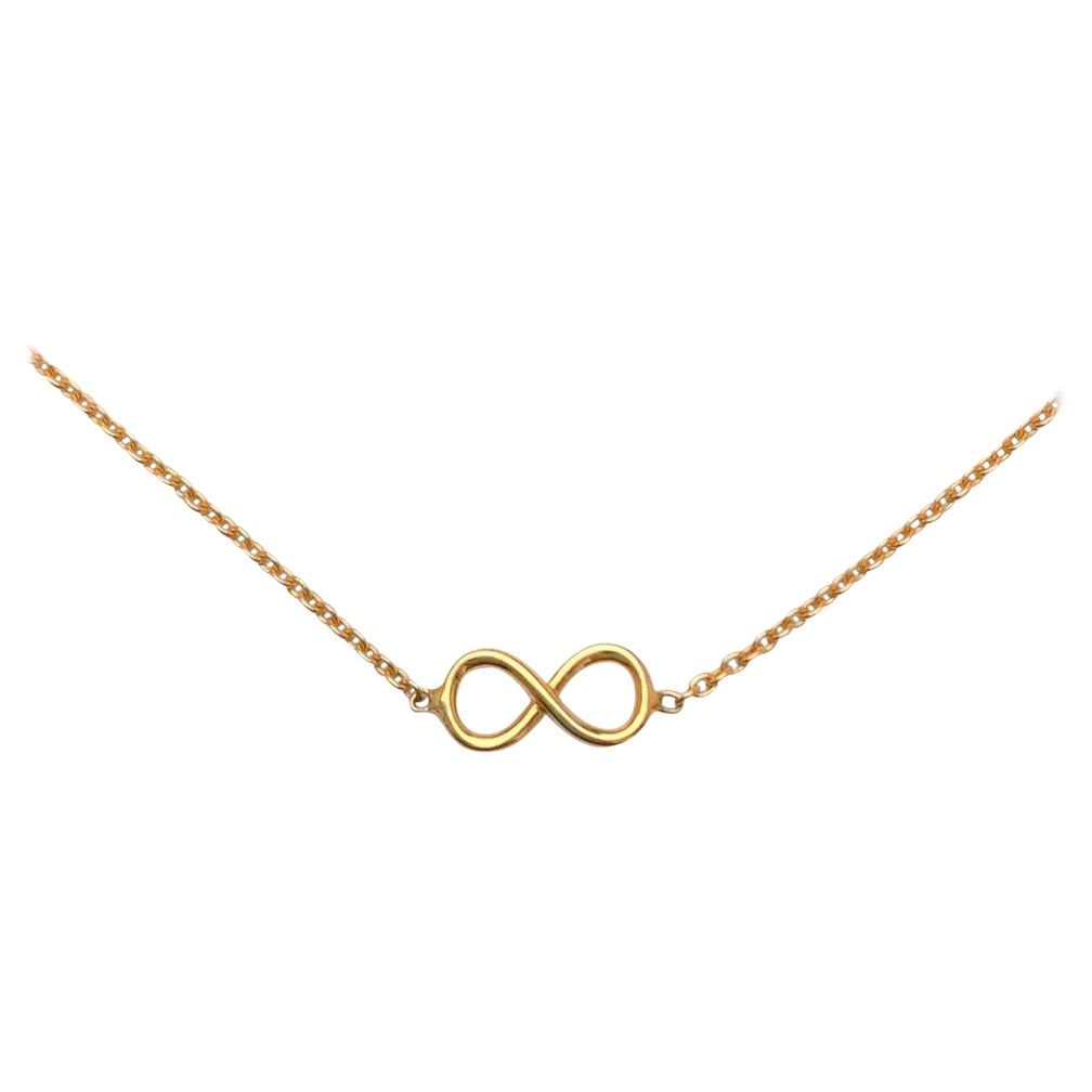14K Solid Yellow Gold Infinity Wedding Necklace