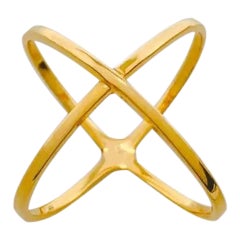 14k Yellow Gold Cross Ring Minimalist and Stylish