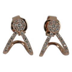 Pave Diamond Trendy Huggie Earring in 14k Gold Stud Minimalist