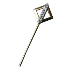 Épingle de revers en or massif 14k avec diamants pour hommes