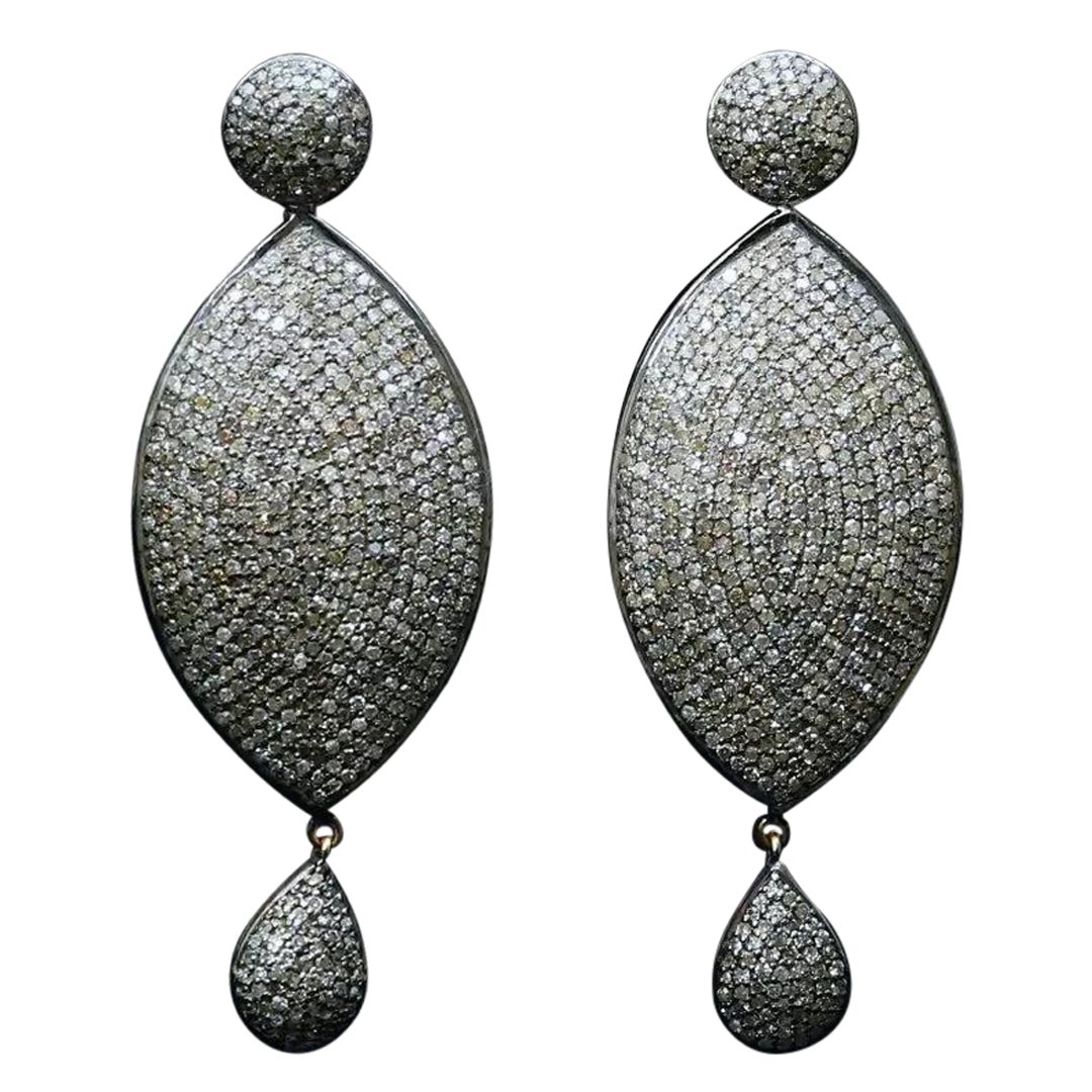 Orecchino alla moda con diamante a forma di marquise e argento 925
