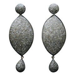 Diamant-Ohrring in Marquise-Form und 925-Silber-Mode mit Diamanten