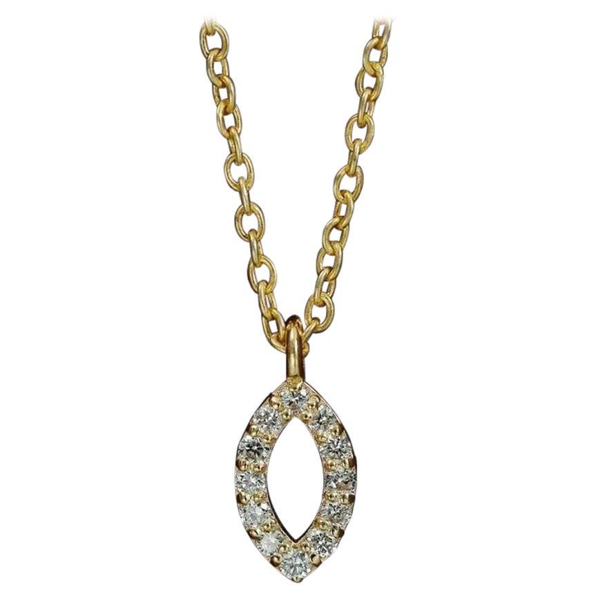 Pendentif marquise avec superposition de diamants en or massif 14 carats