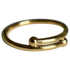 2mm Solid 14k Gold Bypass Ring Minimalist Jewelry