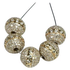 Pave Diamond 8mm Ball Beads in 18k Solid Gold Additional Jewelry