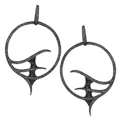 Designer-Diamant-Creolen-Ohrring aus 925 Sterlingsilber