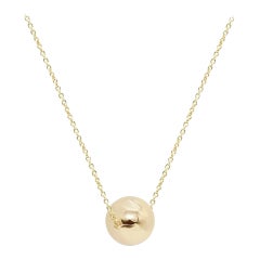 14k Solid Gold Sphere Necklace