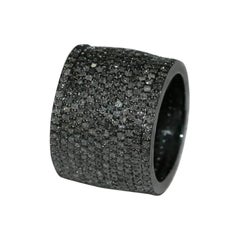 Anello con pavé di diamanti da 6,60 carati in fascia d'argento 925