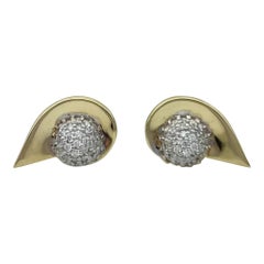 Half Heart Diamant-Ohrstecker aus 14k Massivgold