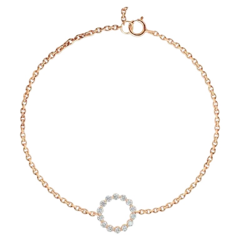 Diamant-Kreuzkette-Armband 14k Massivgold mit Diamanten