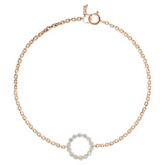Bracciale a catena con diamanti in oro massiccio 14k