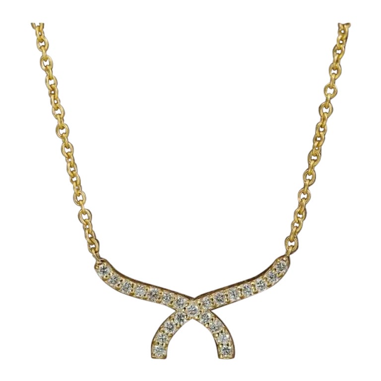 Diamond Bar Dainty Curved Bar Necklace Solid 14k Gold